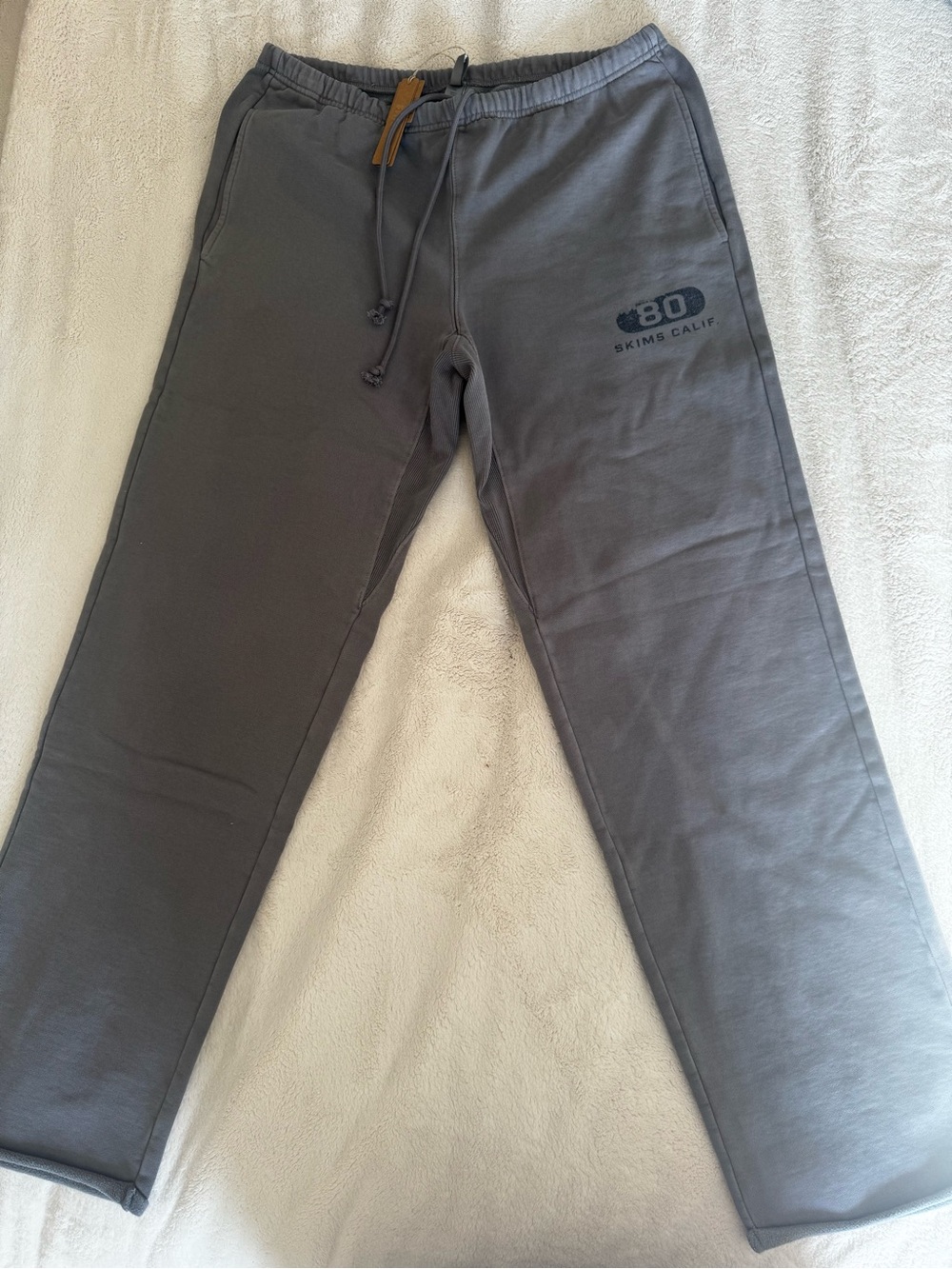 SKIMS Men Gray Logo Sweatpants with Drawstring